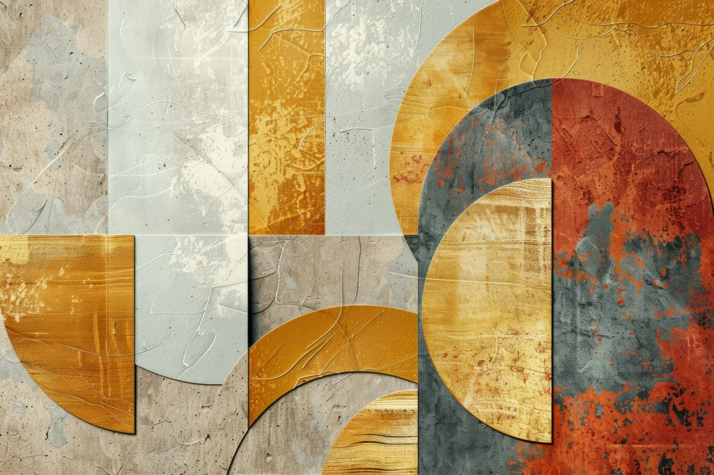 Papier Peint Géométrique Abstract Formes Organiques Textures Industrielles Vintage – Wallpaper