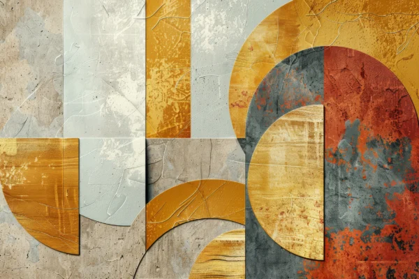 Papier Peint Géométrique Abstract Formes Organiques Textures Industrielles Vintage – Wallpaper