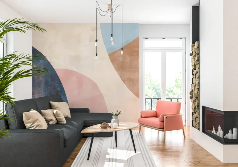 Formes Géométriques Abstraites aux Tons Pastel et Terracotta – Main