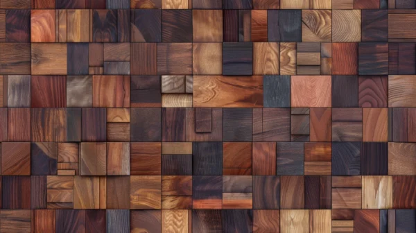 Papier Peint Mosaïque Bois Texturé Relief Naturel Chaleureux – Wallpaper