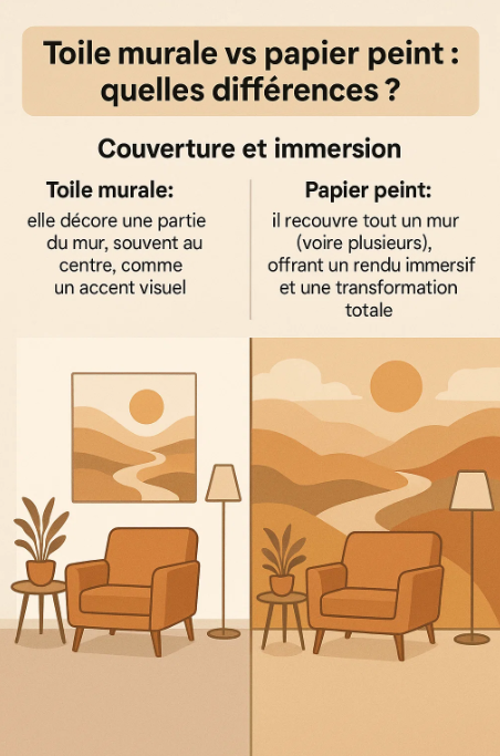 Toile murale vs papier peint