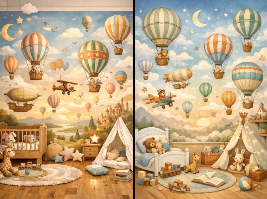 papier peint montgolfière